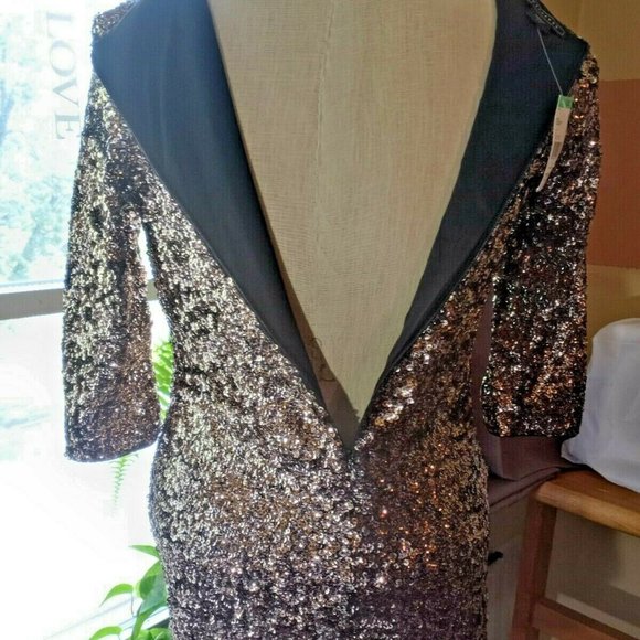 Metaphor Large Gold Sequin New Years Eve Party Dre - Picture 4 of 12